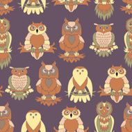 Cute owl seamless pattern N10