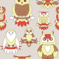 Cute owl seamless pattern N13