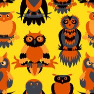 Cute owl seamless pattern N14