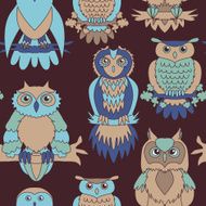 Cute owl seamless pattern N15