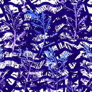 Seamless imprints pattern of the branched herbs N3