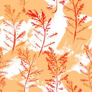 Seamless imprints pattern of the branched herbs N9