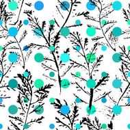 Seamless imprints pattern of the branched herbs N14