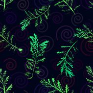Seamless imprints pattern of the branched herbs N15