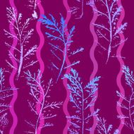 Seamless imprints pattern of the branched herbs N16