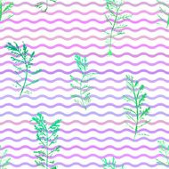 Seamless imprints pattern of the branched herbs N17