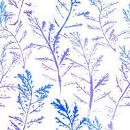 Seamless imprints pattern of the branched herbs N21