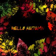 Autumn colorful leaves imprints N3