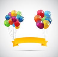 Color Glossy Balloons Background Vector Illustration N150