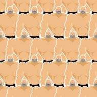 Bodybuilders seamless pattern Many of male fitness models Huge