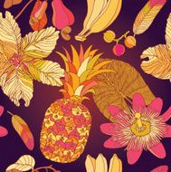 Seamless pattern tropical flowers N6