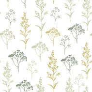 Seamless hand-drawn floral pattern with herbs N3