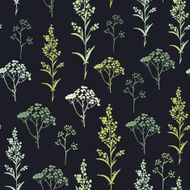 Seamless hand-drawn floral pattern with herbs N7