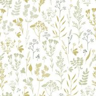 Seamless hand-drawn floral pattern with herbs N10