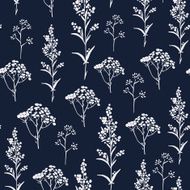 Seamless hand-drawn floral pattern with herbs N15