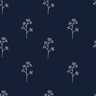 Seamless hand-drawn floral pattern with herbs N18