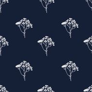 Seamless hand-drawn floral pattern with herbs N20