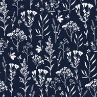 Seamless hand-drawn floral pattern with herbs N22