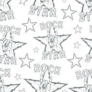 Rock Star seamless pattern