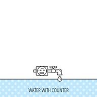 Water counter icon Pipe with drop sign N3