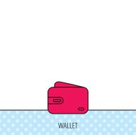 Wallet icon Cash money bag sign N7