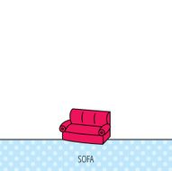 Sofa icon Comfortable couch sign N4