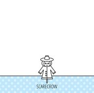Scarecrow icon Human with pumpkin head sign N2