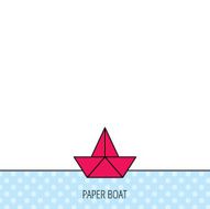 Paper boat icon Origami ship sign N4
