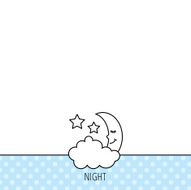 Night or sleep icon Moon and stars sign N14