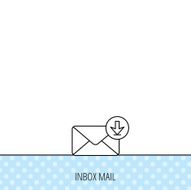Mail inbox icon Email message sign N7
