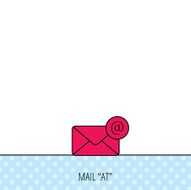 Envelope mail icon Email message with AT sign N5