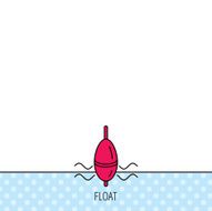 Fishing float icon Bobber in waves sign N4
