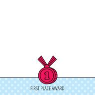 Gold medal award icon First place sign N10