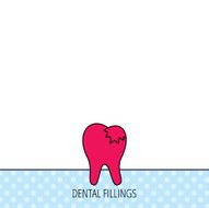 Dental fillings icon Tooth restoration sign N4