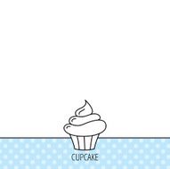 Cupcake icon Dessert cake sign N4