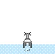Chair icon Seat furniture sign N3