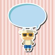 animal cow summer cartoon theme elements N3