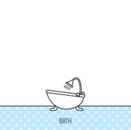 Bathroom icon Bath with shower sign N4
