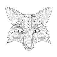 Patterned stylized silhouette of head fox