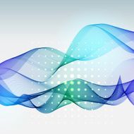 Vector abstract colorful waves background Green blue colors