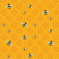 pattern of the bee on honeycombs background