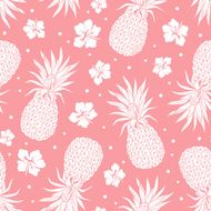 Vector Vintage pineapple seamless pattern N5