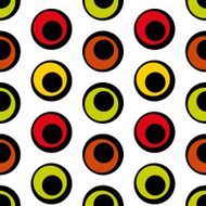 Seamless vector pattern of colored circles in retro style