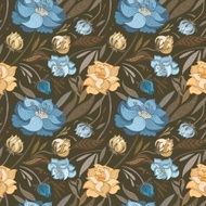 Autumn Brown Vector Floral Pattern