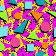 Retro 80s seamless pattern background N18