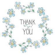 Thank you card Stylish floral frame with text
