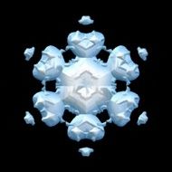 Blue snowflake isolated on black Digital drawing
