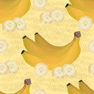 seamless pattern of ripe yellow bananas and slices
