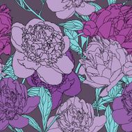 Seamless pattern with flowers peonies N7
