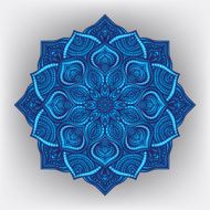 Blue floral round ornament